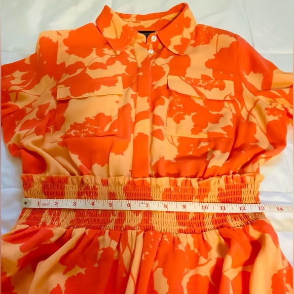 NWOT-Halogen X Atlantic Pacific ‘Coral Cathy Floral’ Smocked Utility Dress-Small - Picture 12 of 15